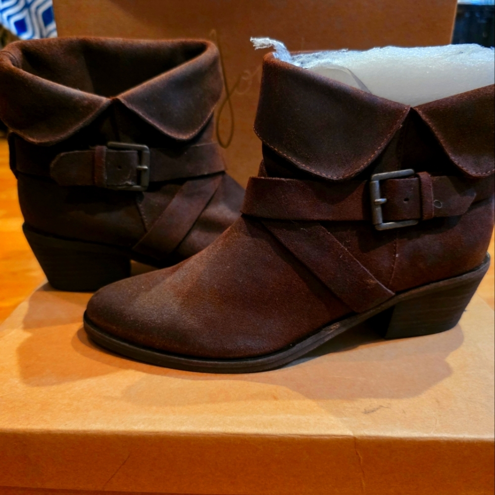 Joie Brown Seude Ankle Boots